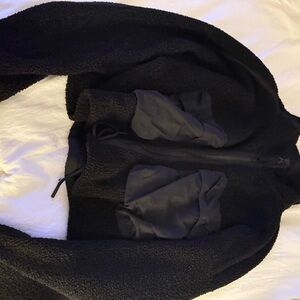 Black Fleece Jacket with Pockets